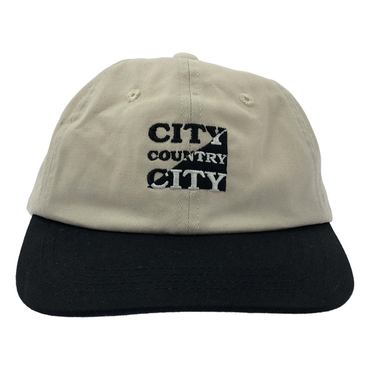 [新品] CITY COUNTRY CITY | 2024 秋冬 | 刺繡LOGO斜紋棉質棒球帽 | F碼 | 象牙白/黑色 | 男款