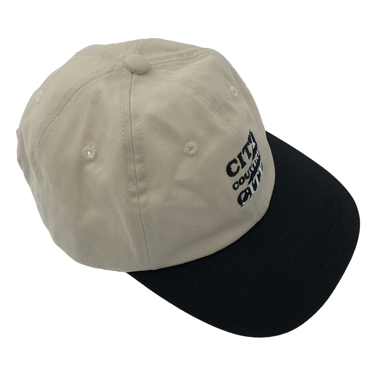 【新品】  CITY COUNTRY CITY / シティーカントリーシティー | 2024AW | EMBROIDERED LOGO COTTON TWILL CAP 刺しゅうロゴ コットンツイル キャップ | F | アイボリー / ブラック | メンズ