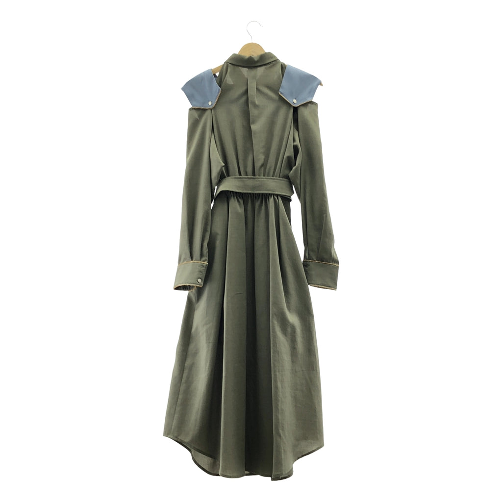 PAMEO POSE / パメオポーズ | Emperor Dress / バイカラーワンピース / インナー付き | F | カーキ/ブルー | レディース