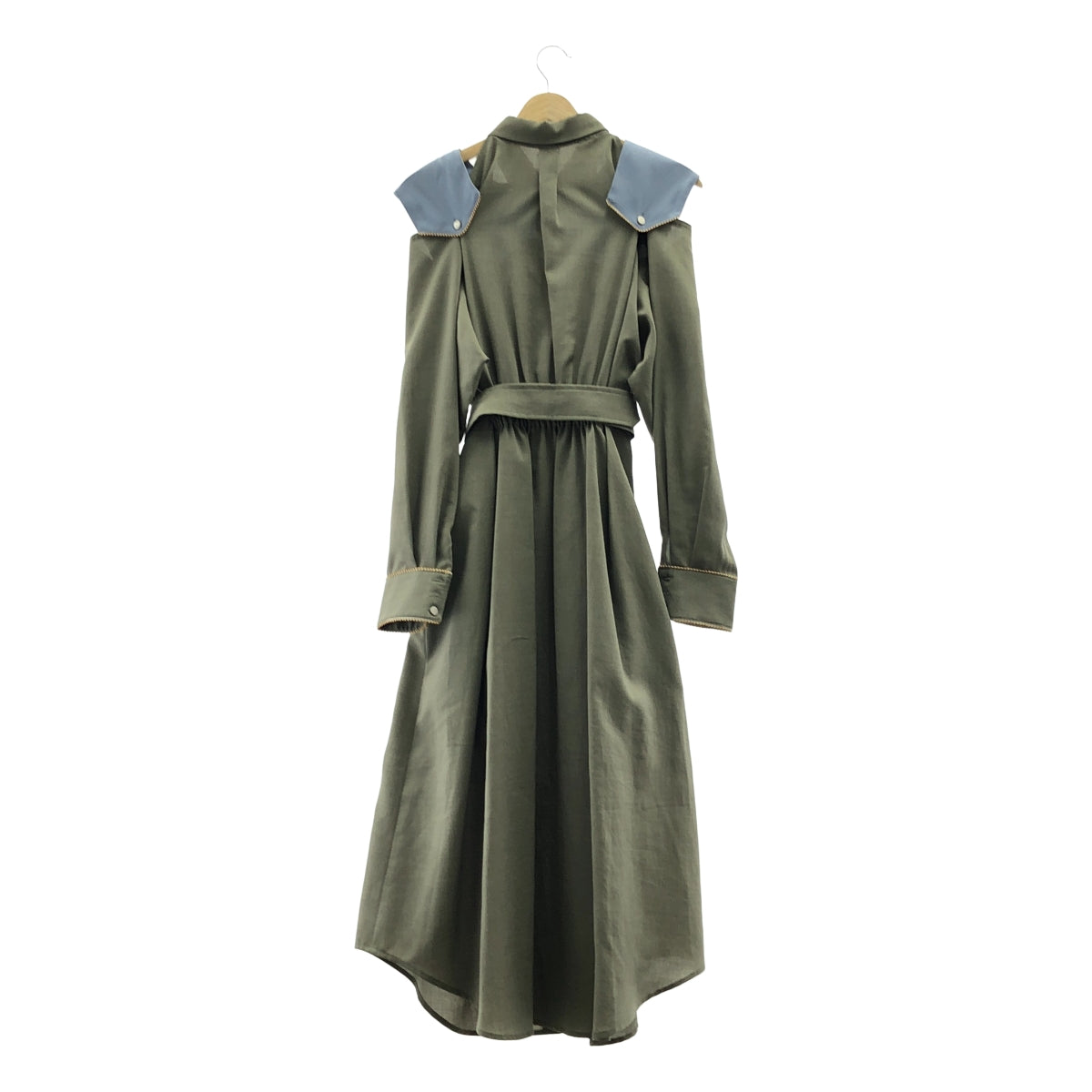 PAMEO POSE / パメオポーズ | Emperor Dress / バイカラーワンピース / インナー付き | F | カーキ/ブルー | レディース