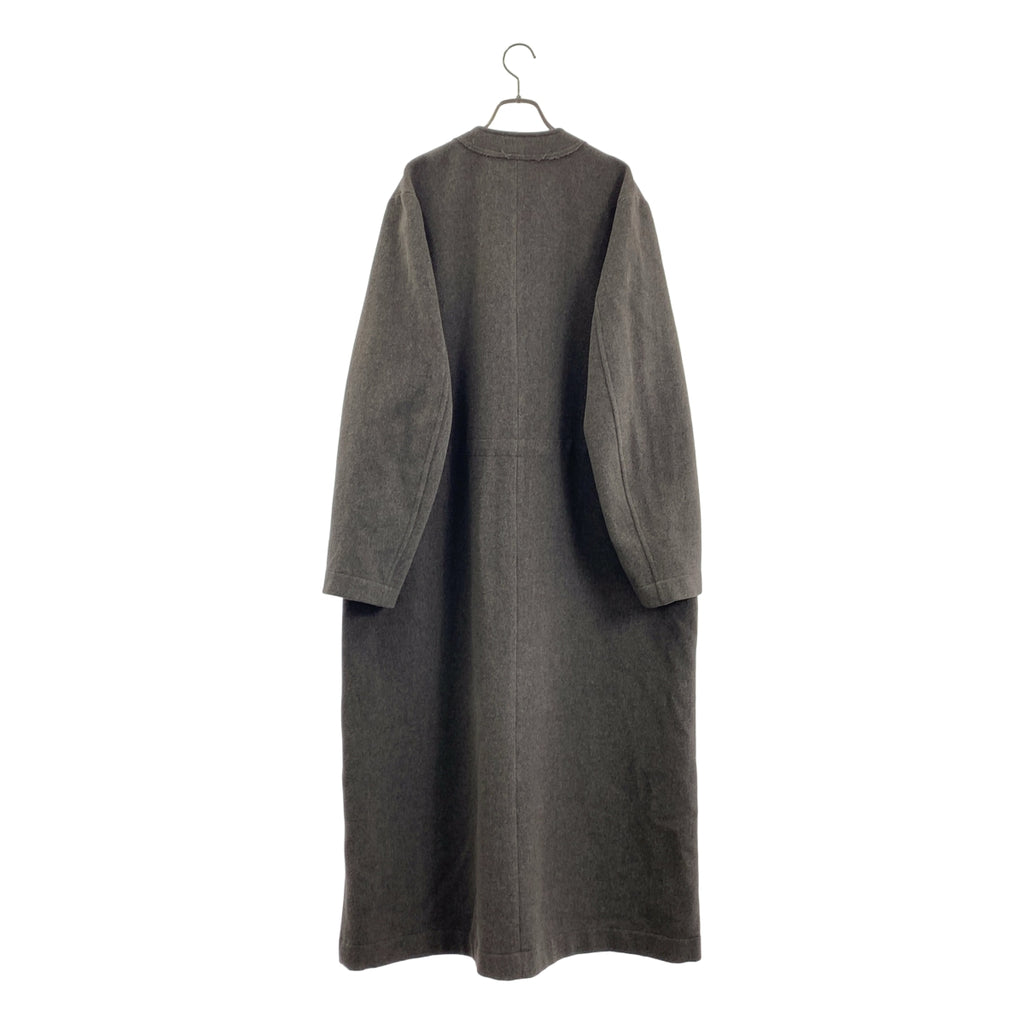 DRIES VAN NOTEN / ドリスヴァンノッテン | ウール ノーカラー ジップ ロングコート | 48 | メンズ