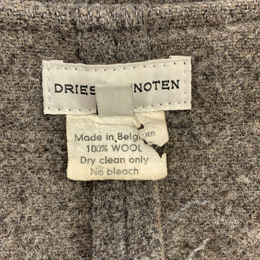 DRIES VAN NOTEN / ドリスヴァンノッテン | ウール ノーカラー ジップ ロングコート | 48 | メンズ