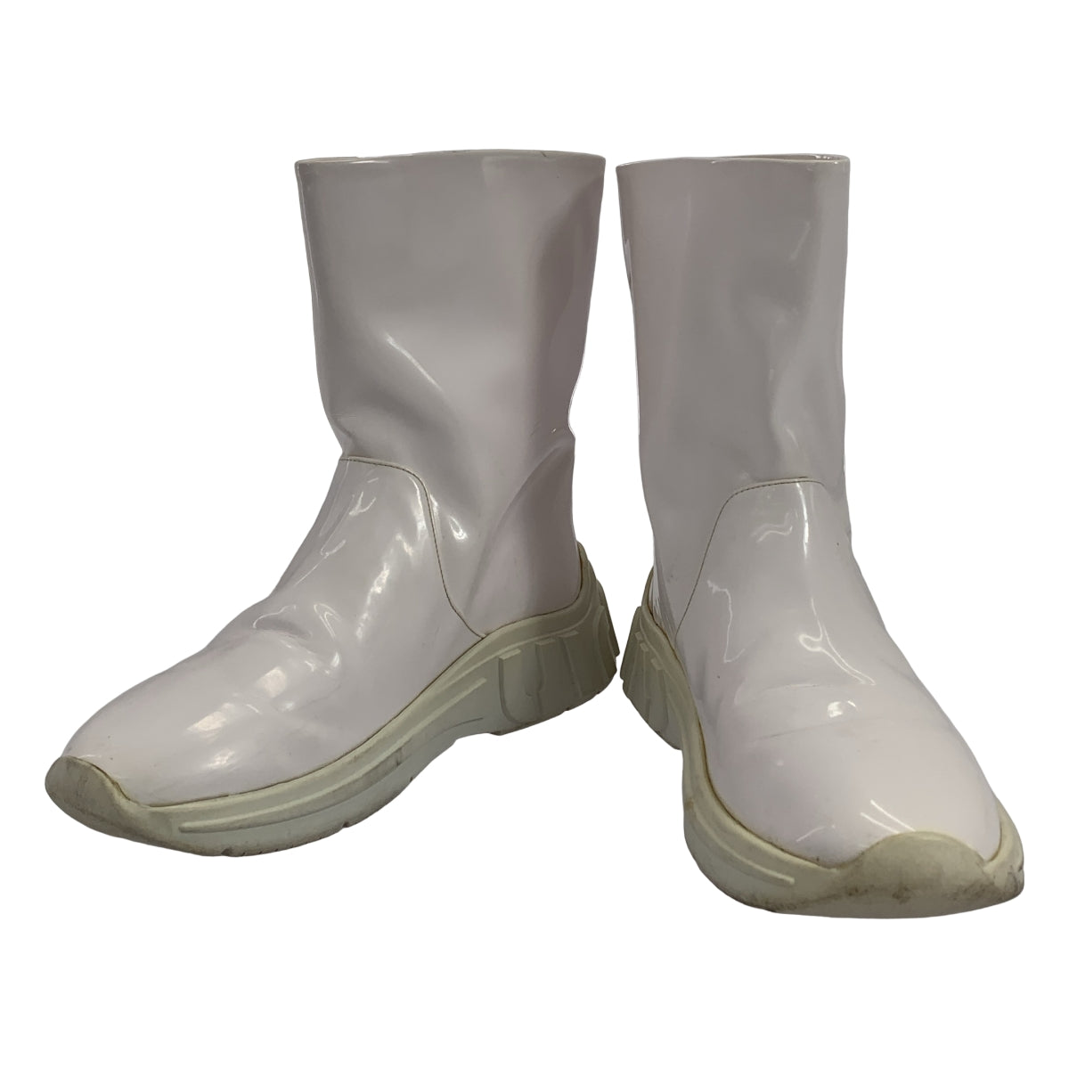 miu miu / 뮤 뮤 | 사이드 로고 레인 부츠 | 37 1/2 |