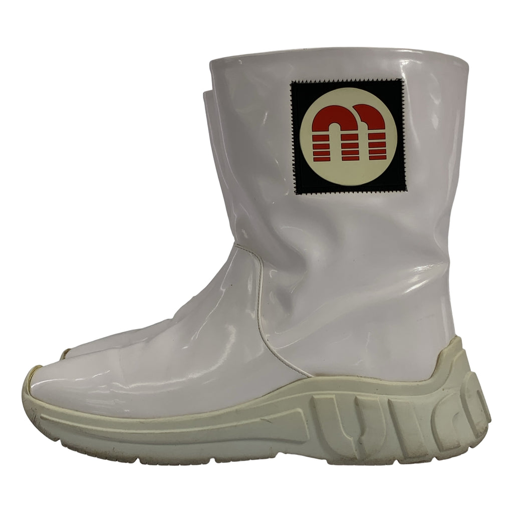 miu miu / 뮤 뮤 | 사이드 로고 레인 부츠 | 37 1/2 |