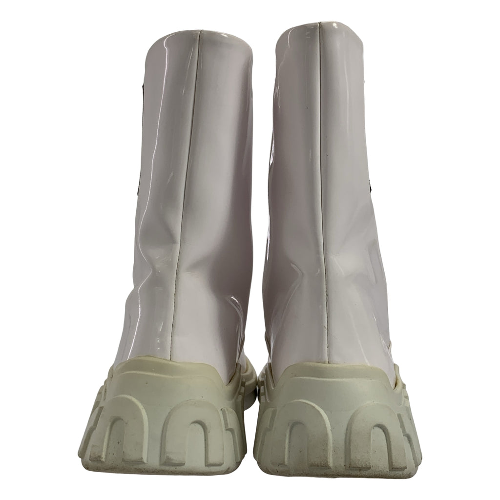 miu miu / 뮤 뮤 | 사이드 로고 레인 부츠 | 37 1/2 |