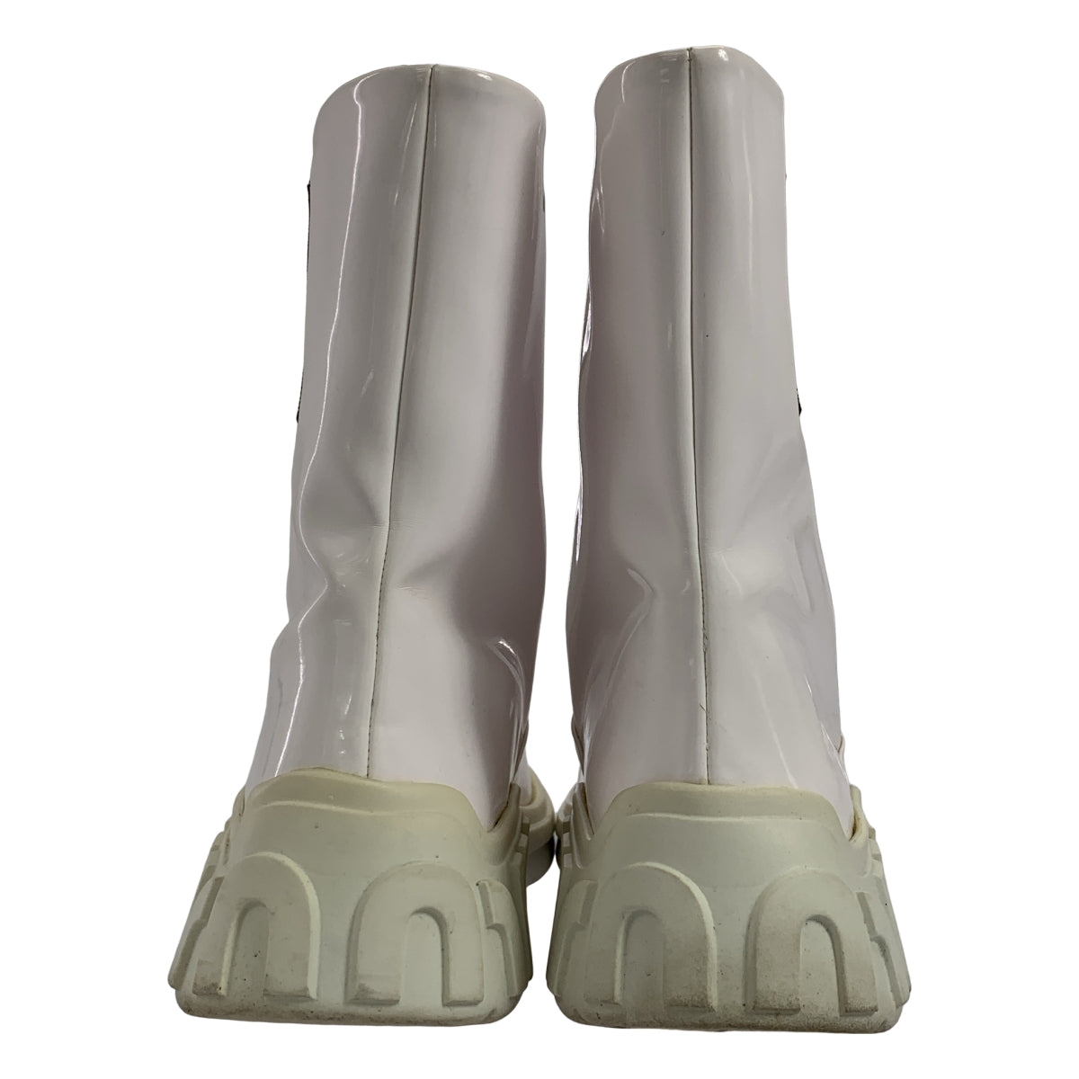 miu miu / 뮤 뮤 | 사이드 로고 레인 부츠 | 37 1/2 |