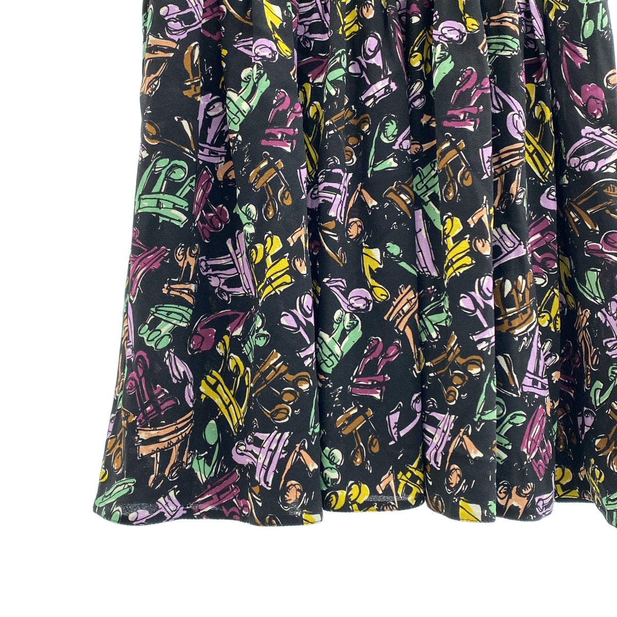 miu miu / 뮤 뮤 | 허리 개더 백 오픈 총 무늬 원피스 | 38 | 멀티 컬러 | 여성