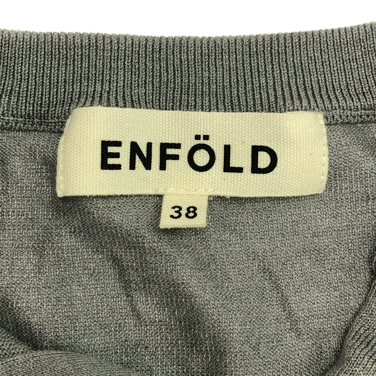 折疊 |絲棉圓領針織開襟衫 | 38 |灰色 |女性的