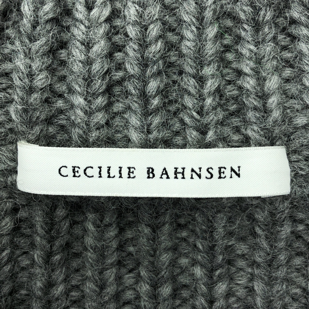 【美品】  Cecilie Bahnsen / セシリーバンセン | ウール アルパカ バックオープン ケーブルニット セーター | M/L | グレー | レディース