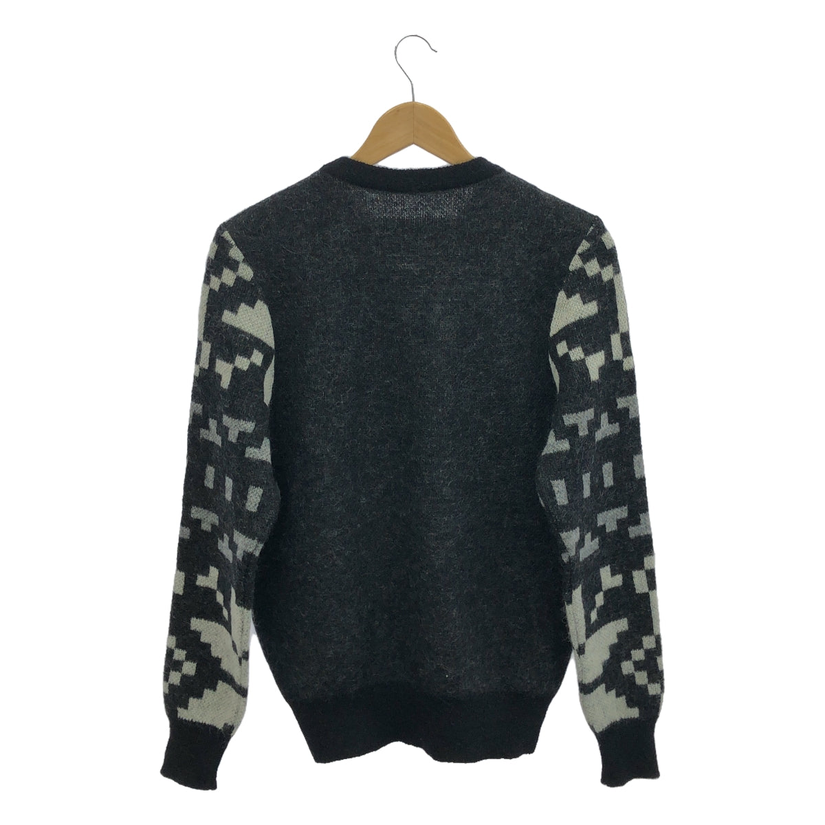 ANREALAGE / アンリアレイジ | HUGE SNOW PATTERN KNIT モヘア ウール混 雪柄 ジャガード クルーネック ニット | 38 | ブラック | レディース