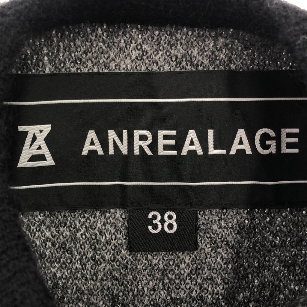 ANREALAGE / アンリアレイジ | HUGE SNOW PATTERN KNIT モヘア ウール混 雪柄 ジャガード クルーネック ニット | 38 | ブラック | レディース
