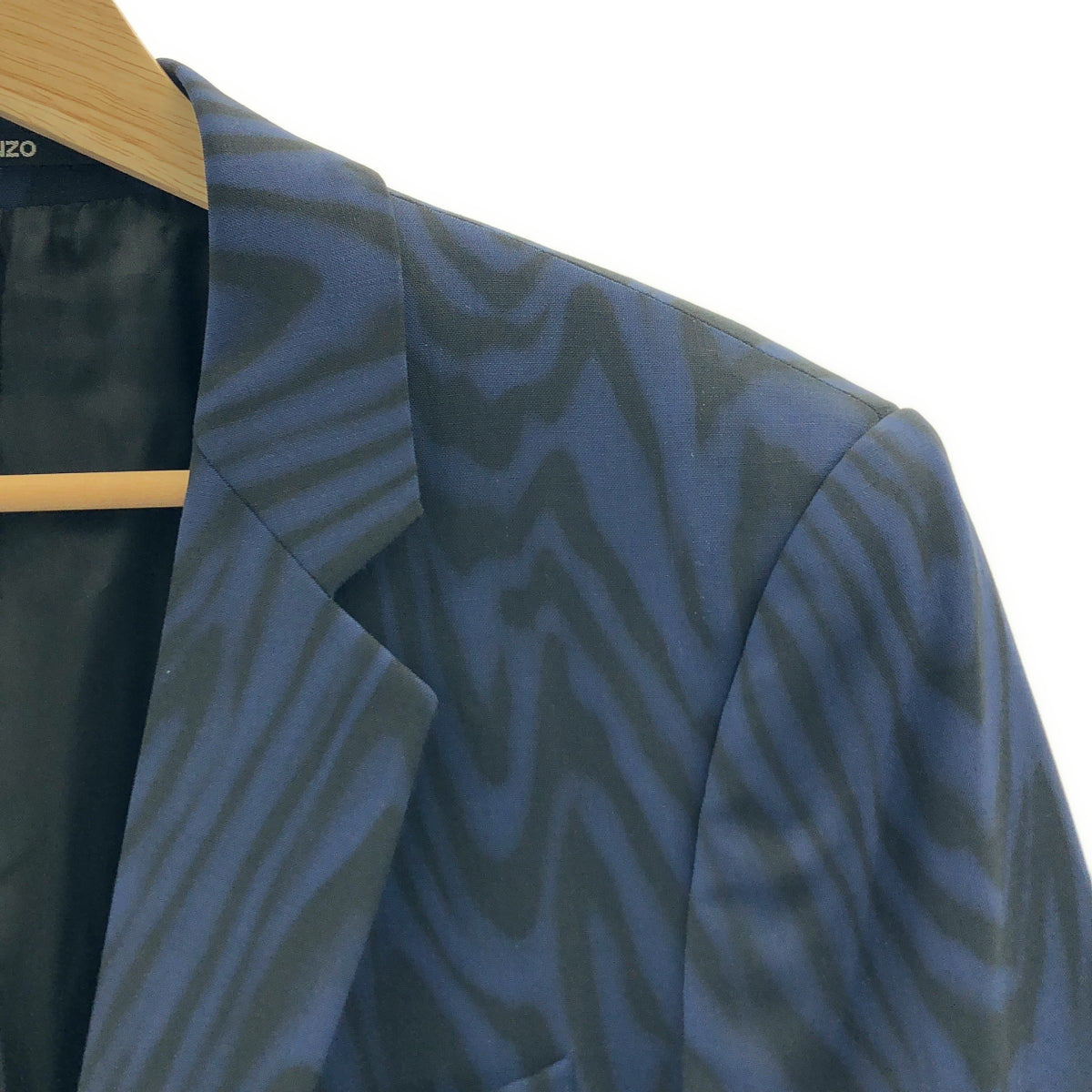 [狀況極佳] KENZO | 套裝 | 全印花 2B 修身夾克和休閒褲 | 尺寸 44 | 藍色/黑色 | 男士