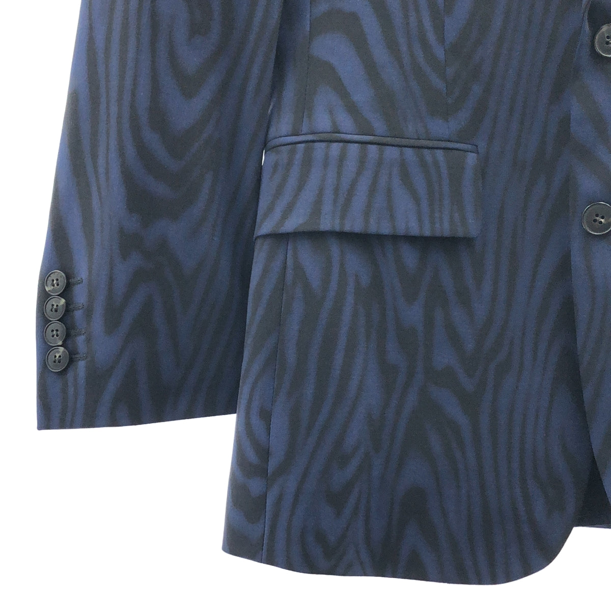 [狀況極佳] KENZO | 套裝 | 全印花 2B 修身夾克和休閒褲 | 尺寸 44 | 藍色/黑色 | 男士