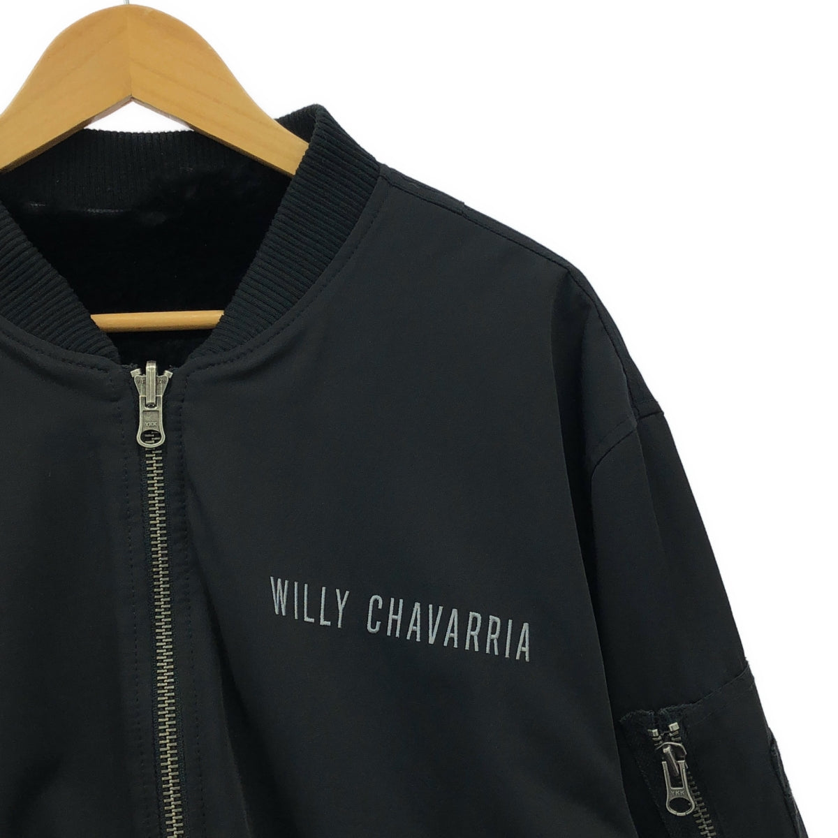 WILLY CHAVARRIA / ウィリーチャバリア | FUR LINED BOMBER ファー リバーシブル ボンバージャケット | L | ブラック | メンズ