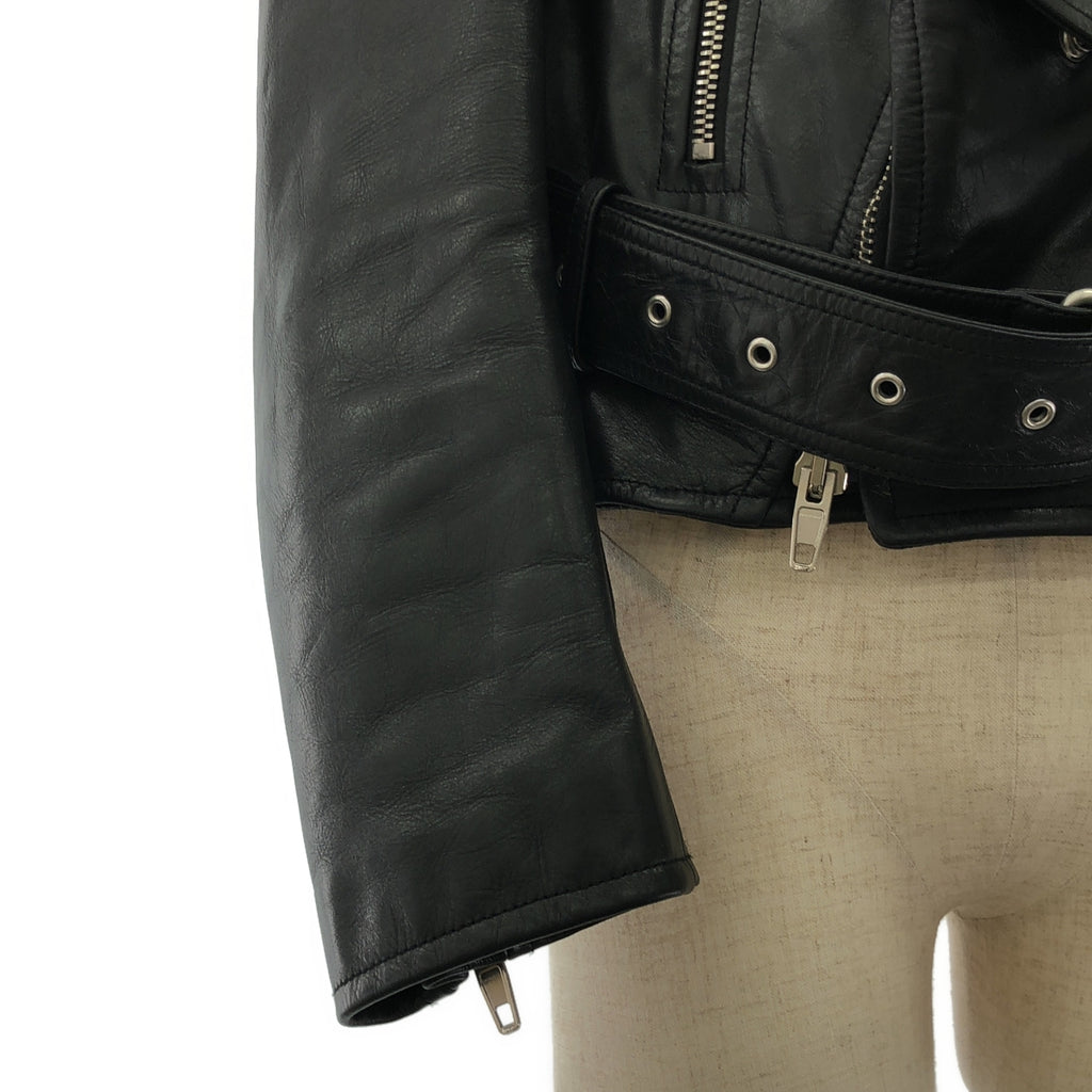 BALENCIAGA / バレンシアガ | 2016AW | SWING TOP LEATHER JACKET スウィング バイカージャケット | 34 | ブラック | レディース
