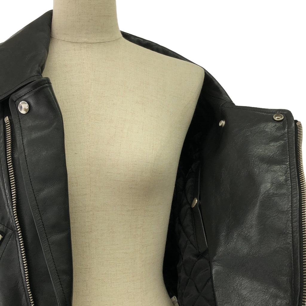 BALENCIAGA / バレンシアガ | 2016AW | SWING TOP LEATHER JACKET スウィング バイカージャケット | 34 | ブラック | レディース
