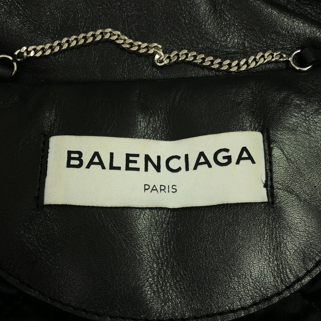 BALENCIAGA / バレンシアガ | 2016AW | SWING TOP LEATHER JACKET スウィング バイカージャケット | 34 | ブラック | レディース