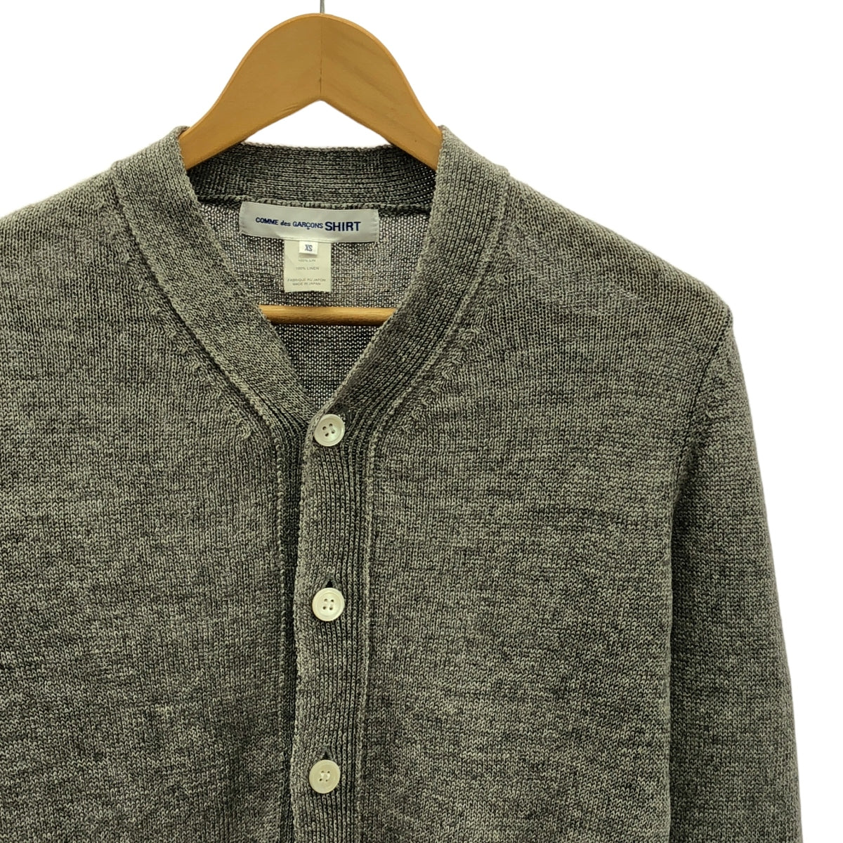 COMME des GARCONS SHIRT / コムデギャルソンシャツ | リネン バイカラー ニット カーディガン | XS | レディース