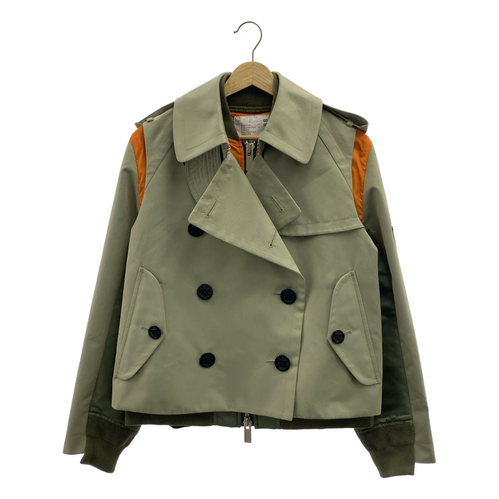 sacai | 斜紋混紡外套 MA-1 短風衣 | 2 碼 | 女款