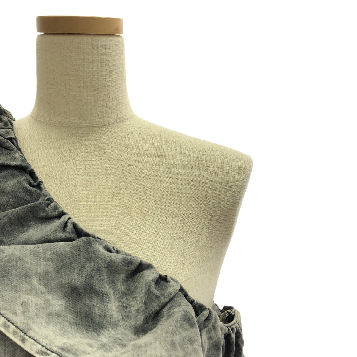 DIESEL / ディーゼル | ワンショルダー ペプラム デニム ワンピース | M | グレー | レディース