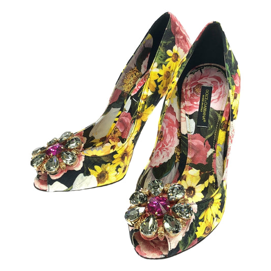 DOLCE &amp; GABBANA / Dolce &amp; Gabbana Dolce &amp; Gabbana | Flower Jacquard Jeweled Heel Pumps | 36 | Women's