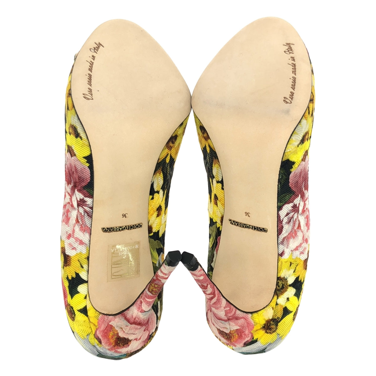 [狀況良好] DOLCE &amp; GABBANA |花朵提花寶石高跟鞋 |尺寸 36 |多色 |女性的