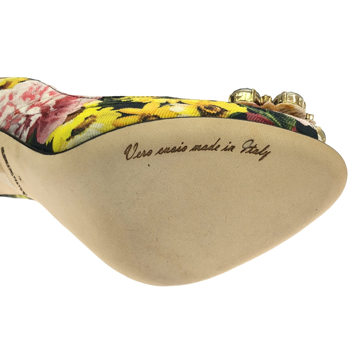 [狀況良好] DOLCE &amp; GABBANA |花朵提花寶石高跟鞋 |尺寸 36 |多色 |女性的