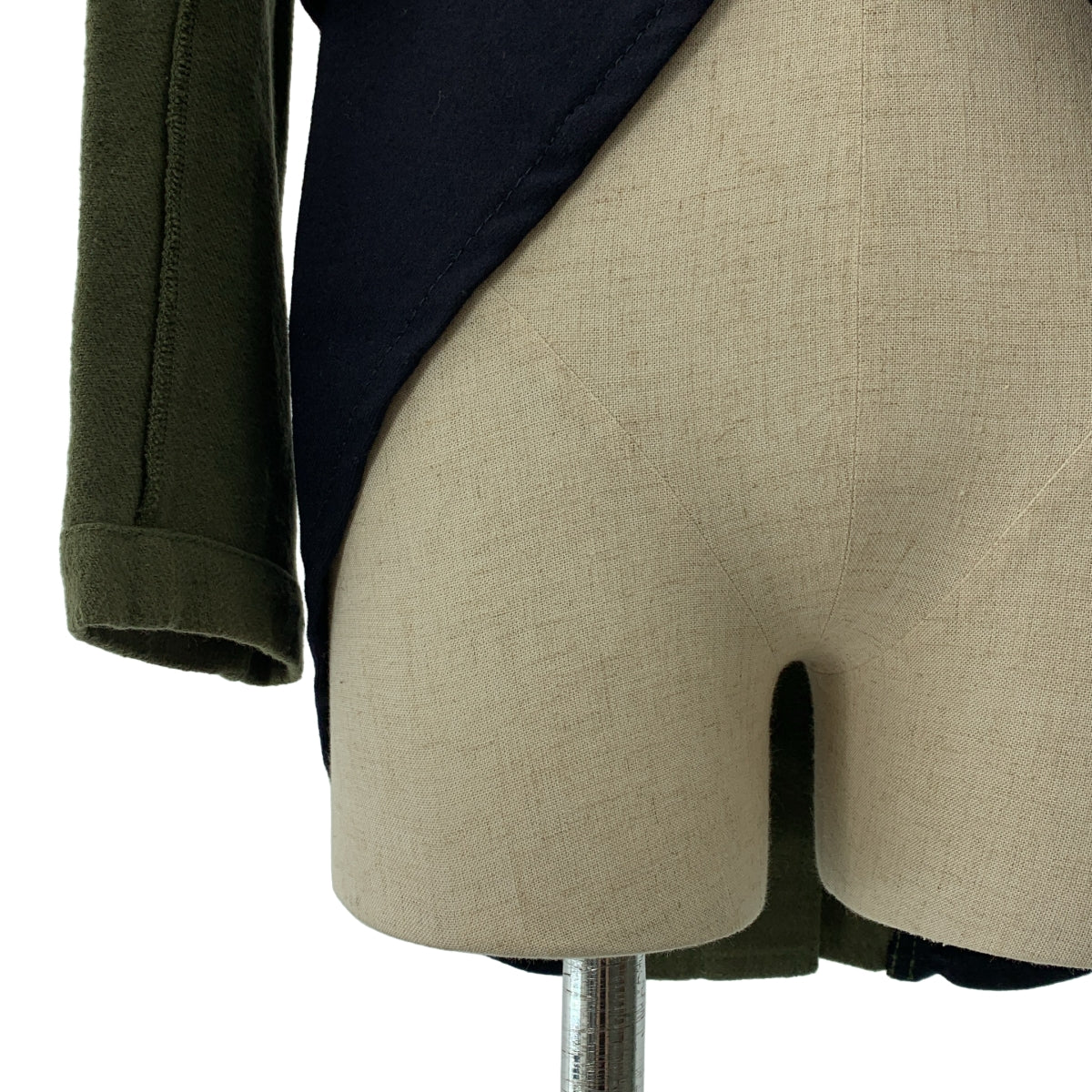 COMME des GARCONS COMME des GARCONS / コムコム | 2010AW | 変形 バイカラー シングルブレスト ロングジャケット フーディ | XS | レディース