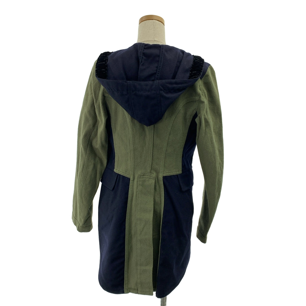 COMME des GARCONS COMME des GARCONS / コムコム | 2010AW | 変形 バイカラー シングルブレスト ロングジャケット フーディ | XS | レディース