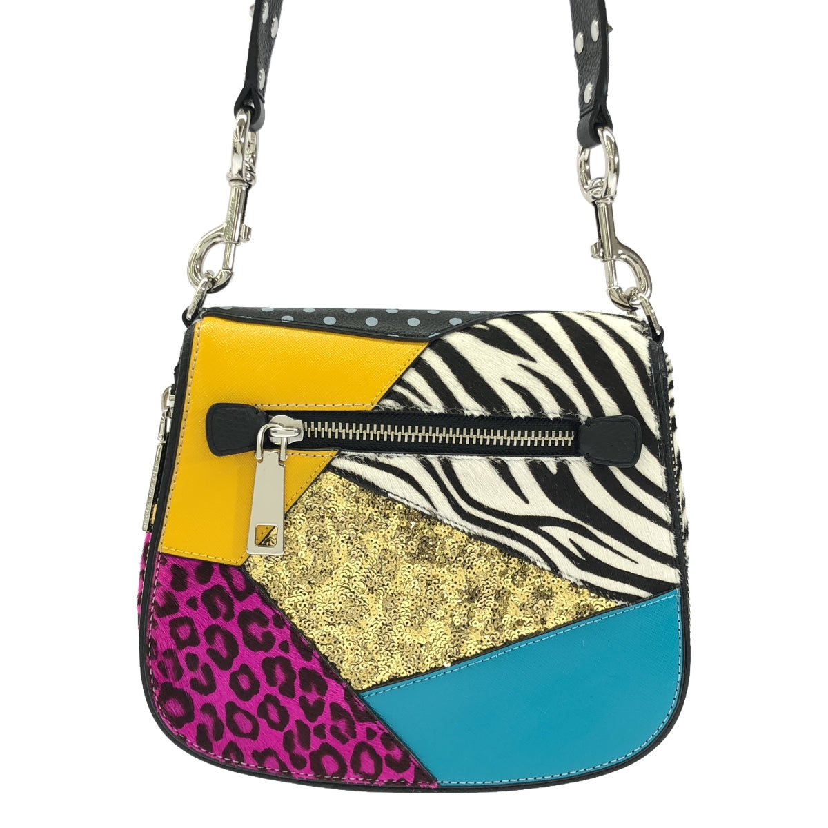 【美品】  MARC JACOBS / マークジェイコブス | NOMAD パンク パッチワーク スモール ノマド ショルダー バッグ | マルチカラー | レディース