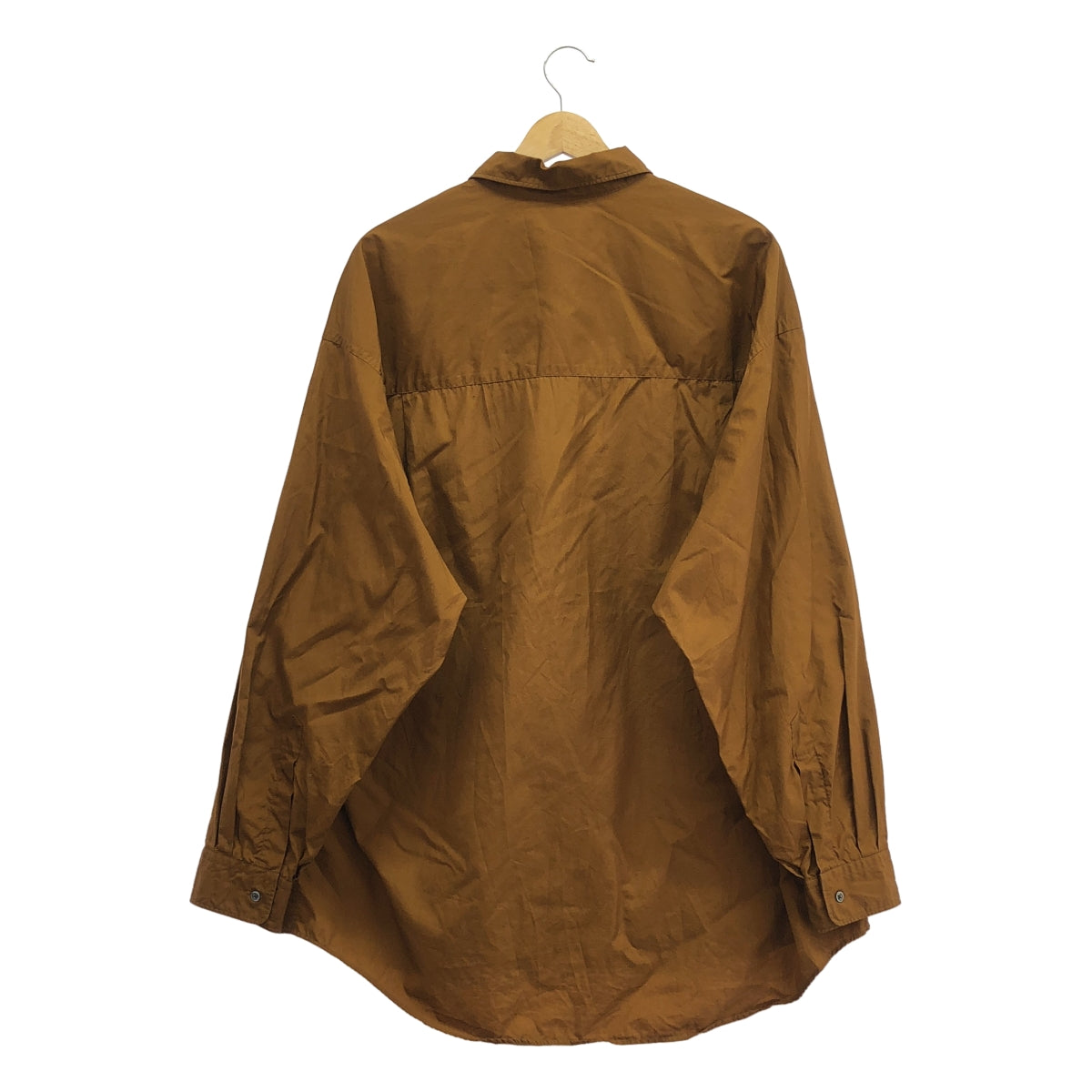 [狀況極佳] Graphpaper | 2021 春夏 | 寬版超大長袖常規領襯衫 | F 碼 | 棕色 | 男款