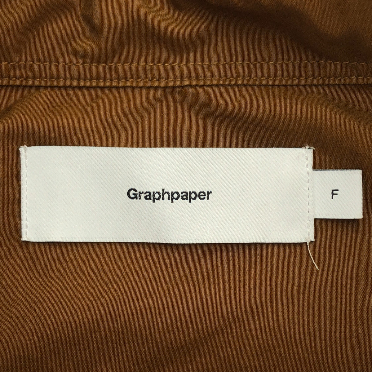 [狀況極佳] Graphpaper | 2021 春夏 | 寬版超大長袖常規領襯衫 | F 碼 | 棕色 | 男款