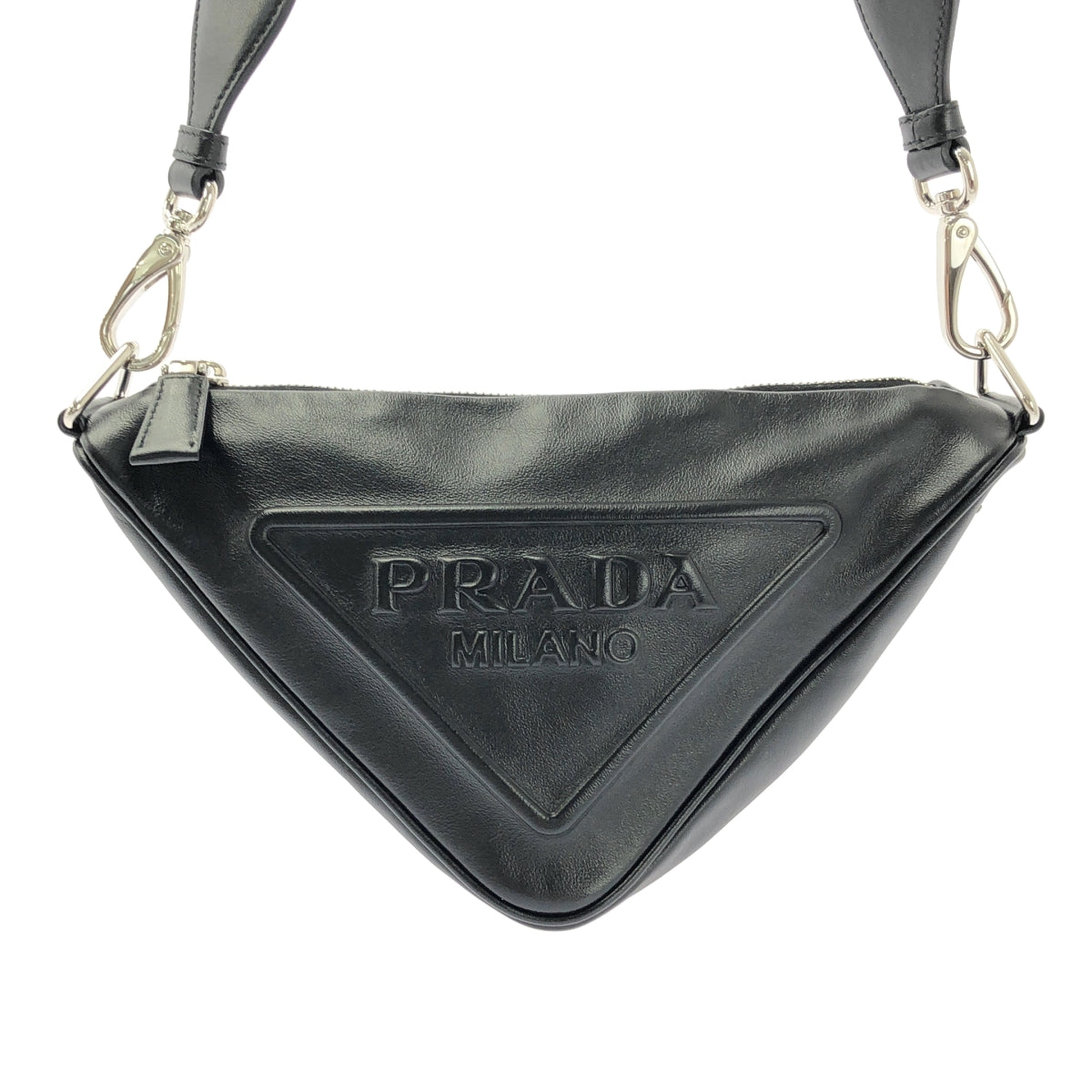 PRADA / プラダ | GRACE LUX トライアングル レザー エンボスロゴ ショルダーバッグ / 1BH190 |