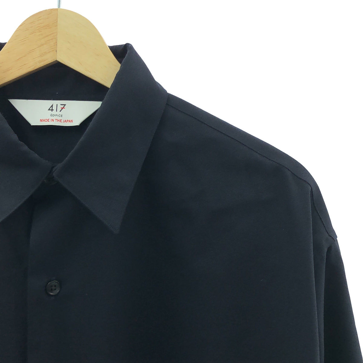 417 EDIFICE | 2025SS | 常規羊毛襯衫 | M | 海軍藍 | 男款