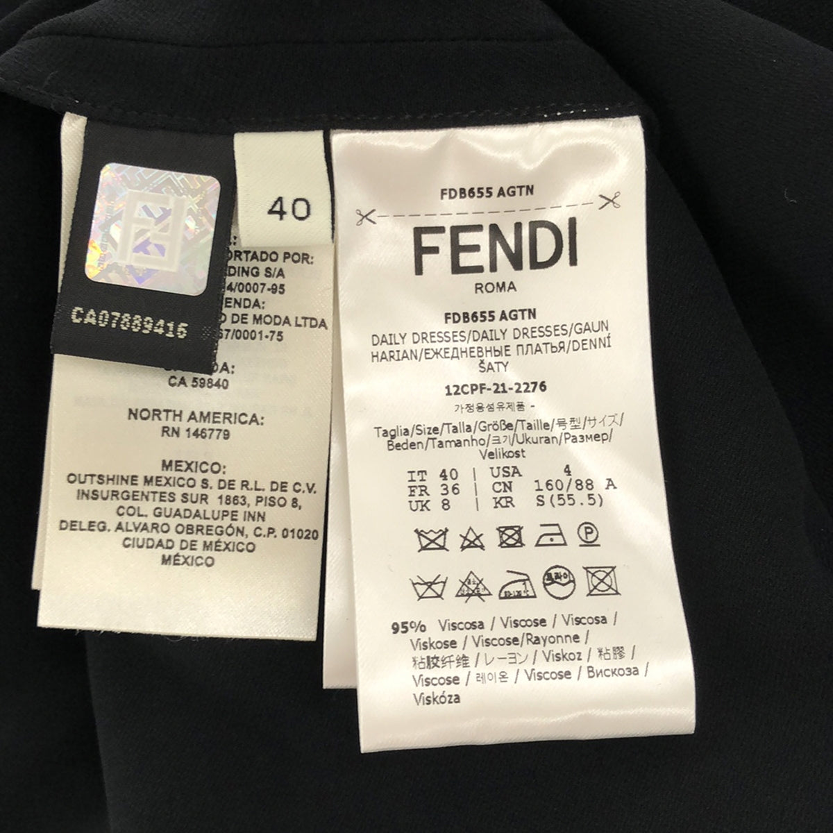 FENDI / 펜디 | 꽃 매력 민소매 풍선 원피스 | 40 | 블랙 | 여성