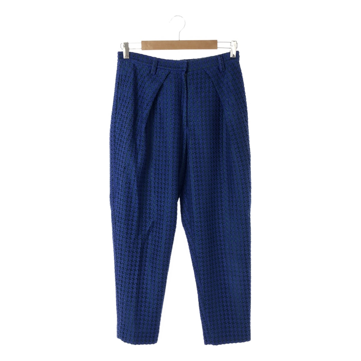 YUKI / 유키 | 총무늬 와이드 테이퍼드 팬츠 | M | 블루/그린 | 여성