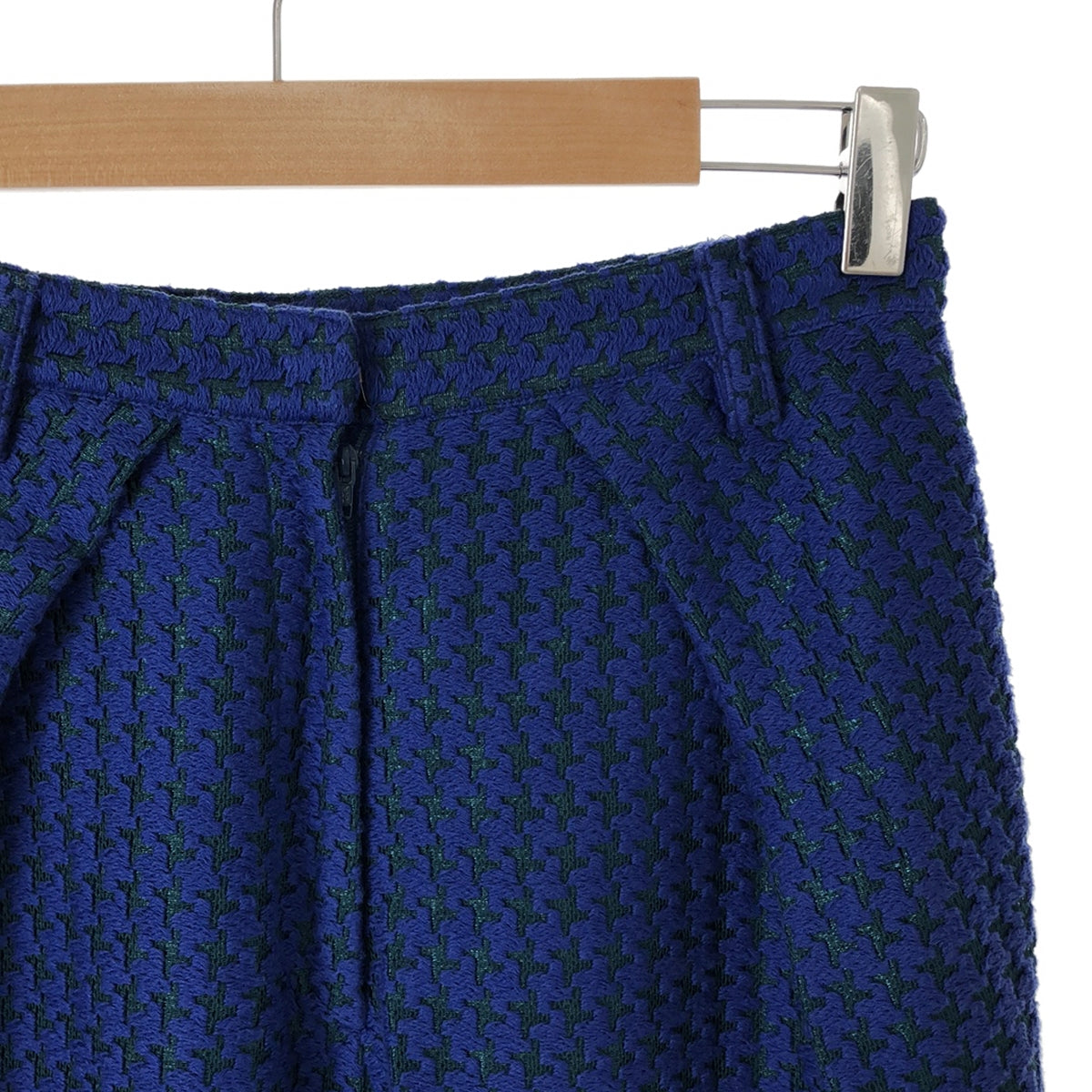 YUKI / 유키 | 총무늬 와이드 테이퍼드 팬츠 | M | 블루/그린 | 여성