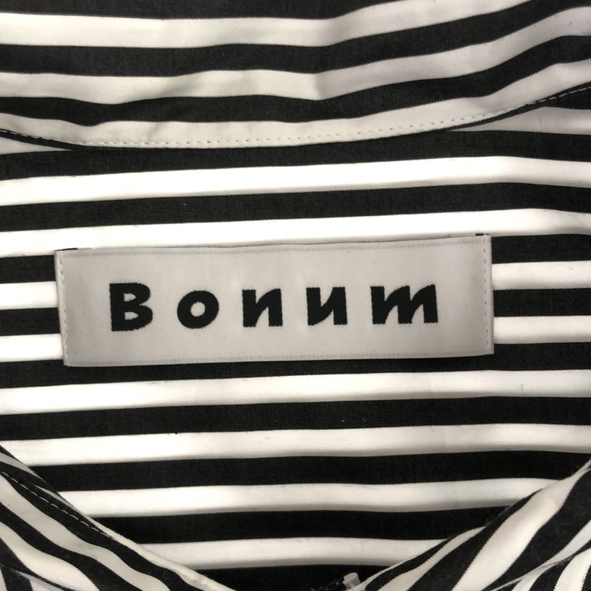 BONUM | 2023SS | Supima Cotton Tent Shirt | F | Black x White | Women's