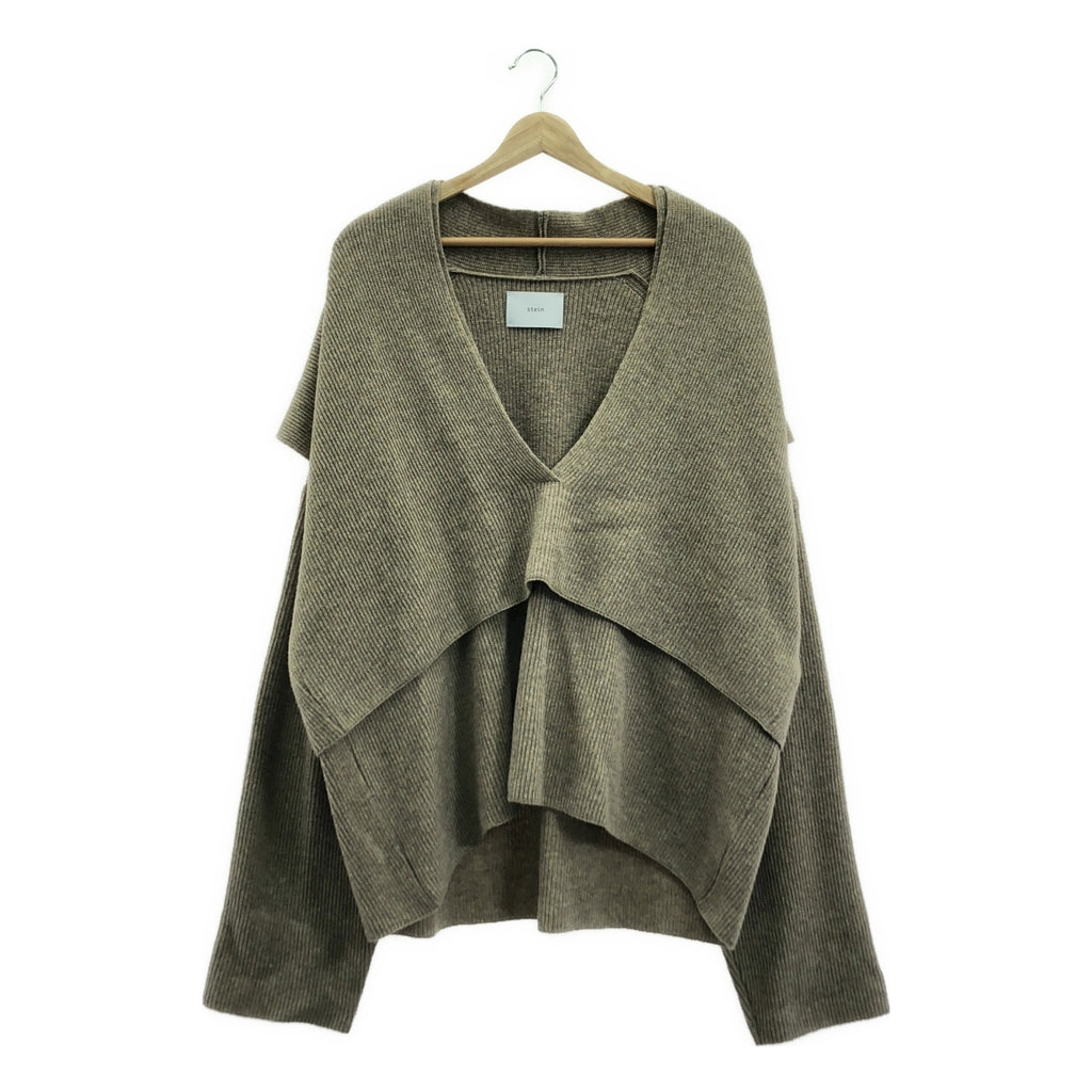 stein / シュタイン | Lay Deep V Neck Knit レイヤードニット | S | ベージュ | レディース