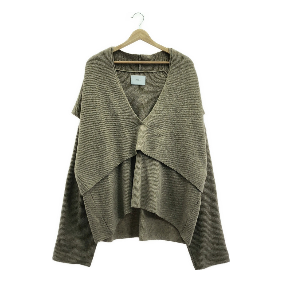 stein / シュタイン | Lay Deep V Neck Knit レイヤードニット | S | ベージュ | レディース