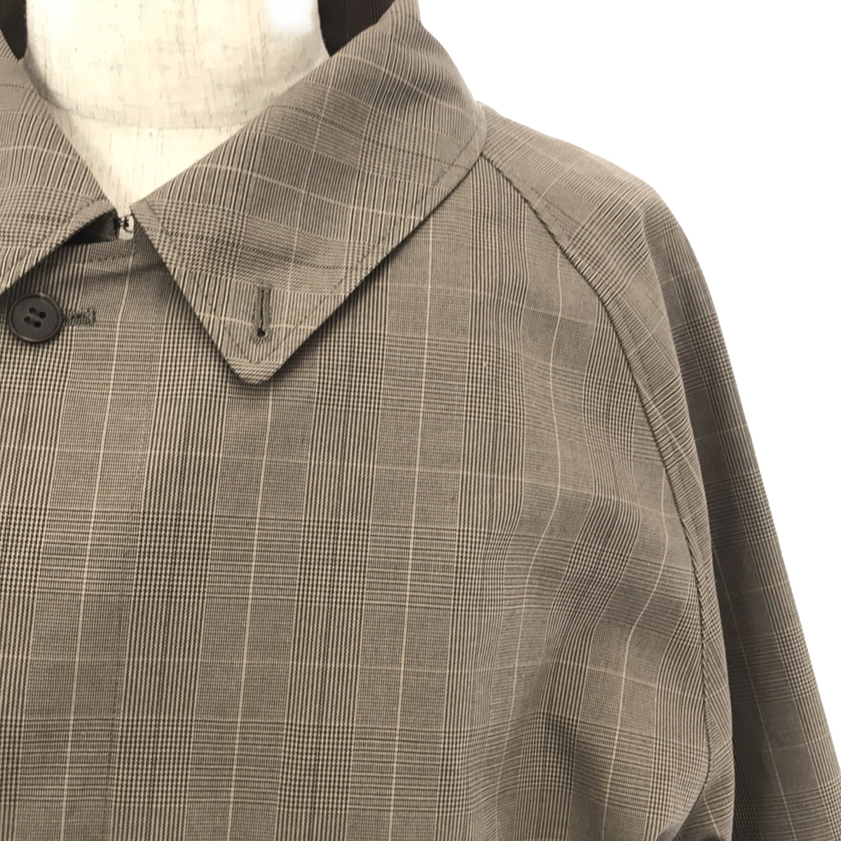 [Good Condition] LENO | 2021AW | BAL COLLAR COAT Wool Bal Collar Coat | Size 3 | Glen Check | Men's