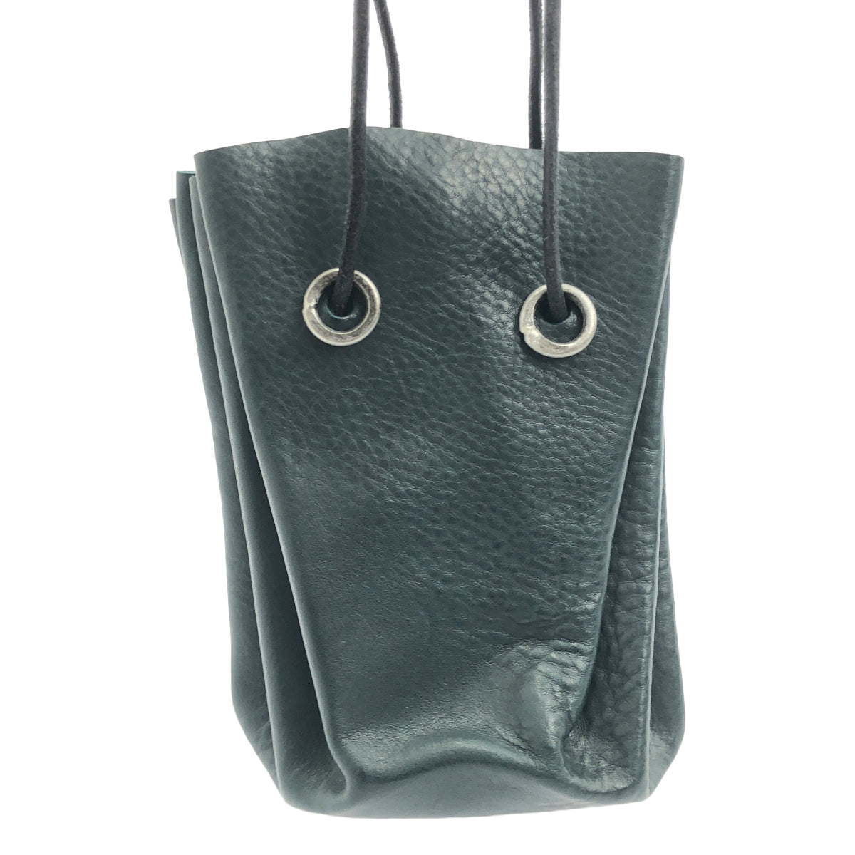 [品相良好] TAGLIOVIVO | 2024 | × HUES 皮革抽繩單肩包 | 深綠色 | 男士