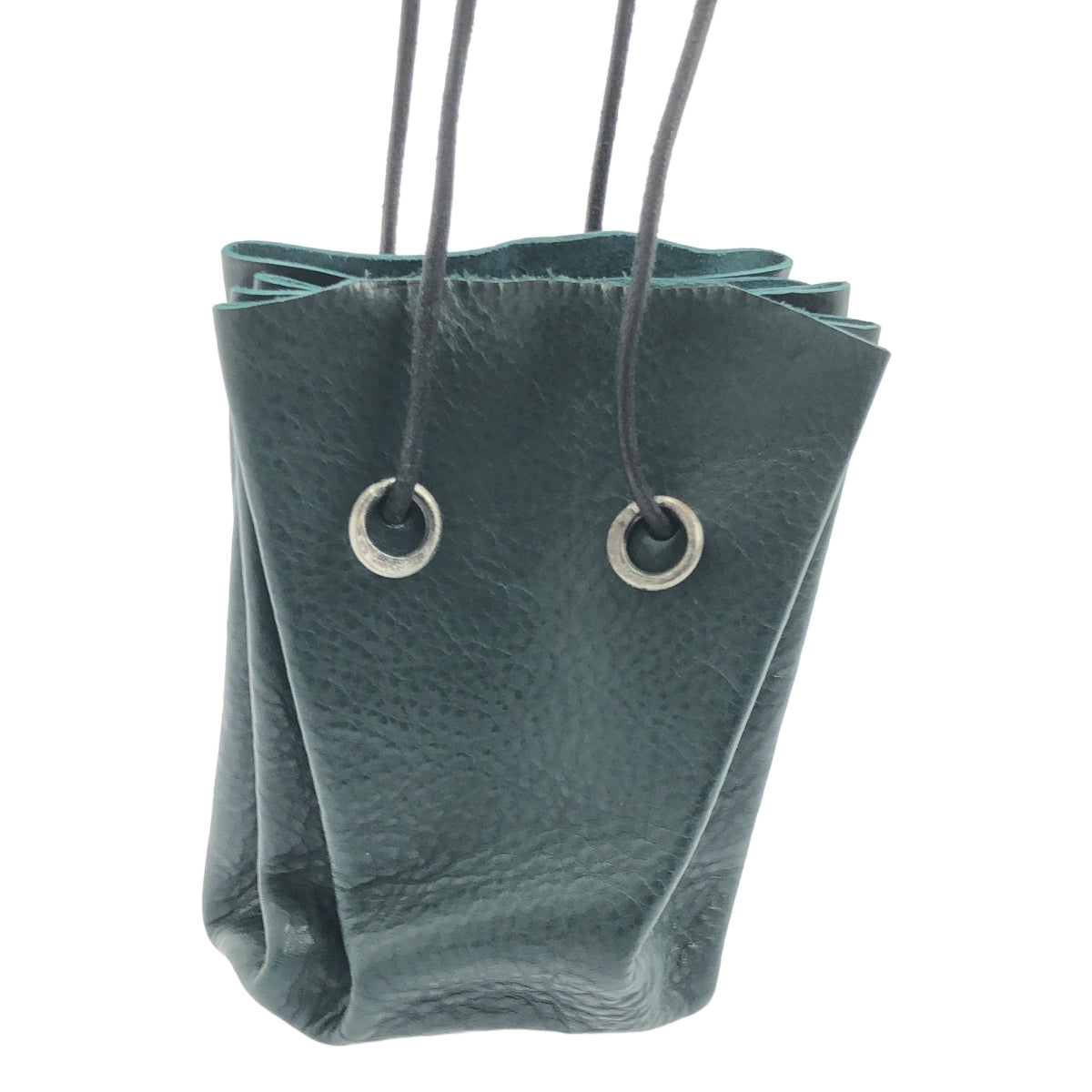 [品相良好] TAGLIOVIVO | 2024 | × HUES 皮革抽繩單肩包 | 深綠色 | 男士