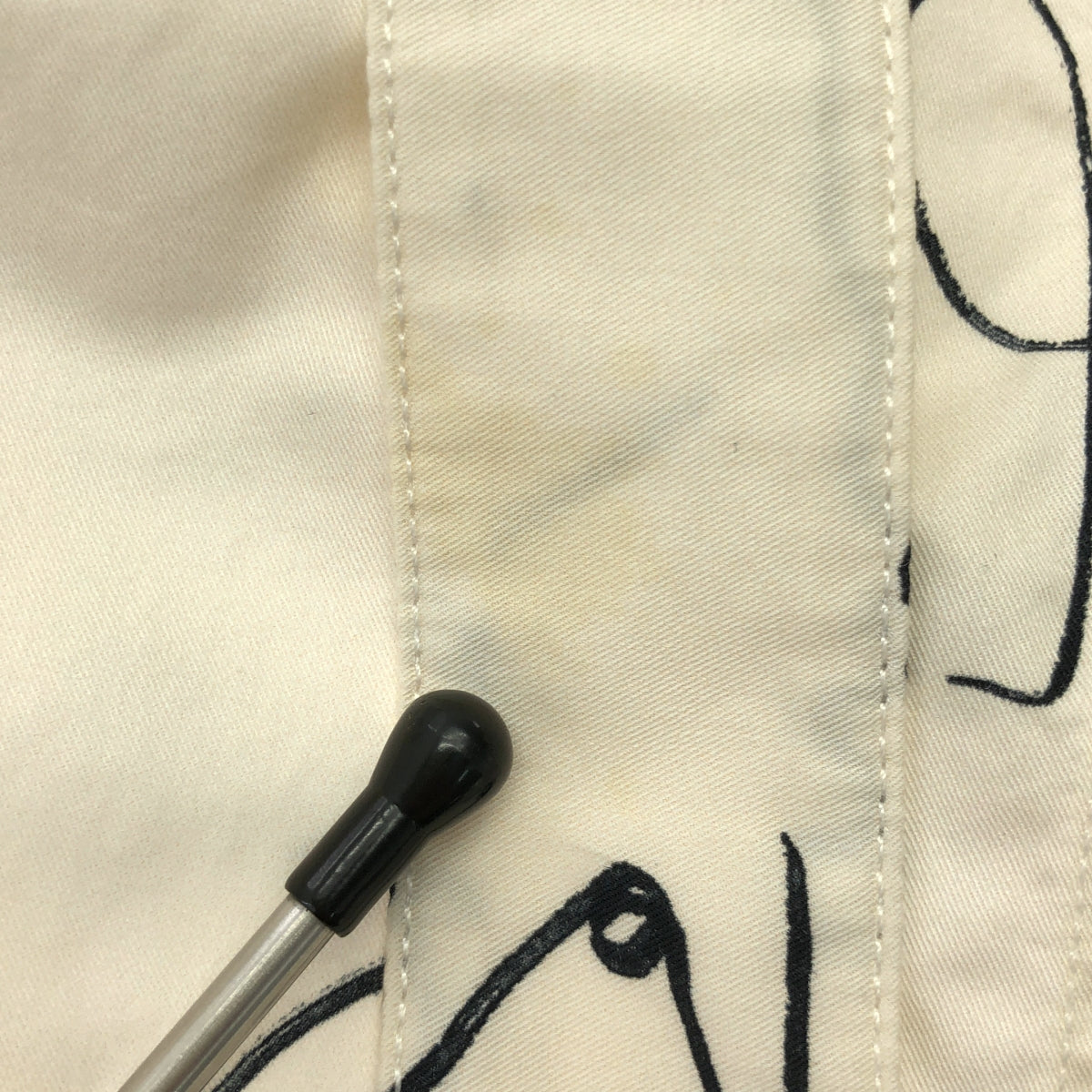 STELLA McCARTNEY / ステラマッカートニー | Doodle Print アニマル 総柄 ボウタイ パフスリーブ 7分袖ブラウス | 38 | アイボリー | レディース