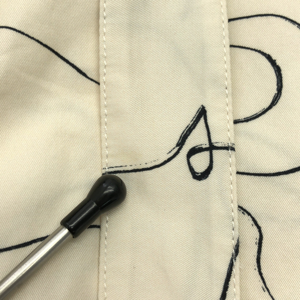 STELLA McCARTNEY / ステラマッカートニー | Doodle Print アニマル 総柄 ボウタイ パフスリーブ 7分袖ブラウス | 38 | アイボリー | レディース