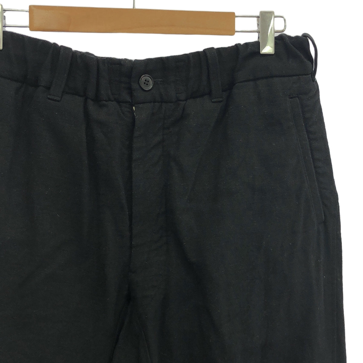 山內 |鹽縮拉絨亞麻褲 |尺寸 4 |黑色 |男士