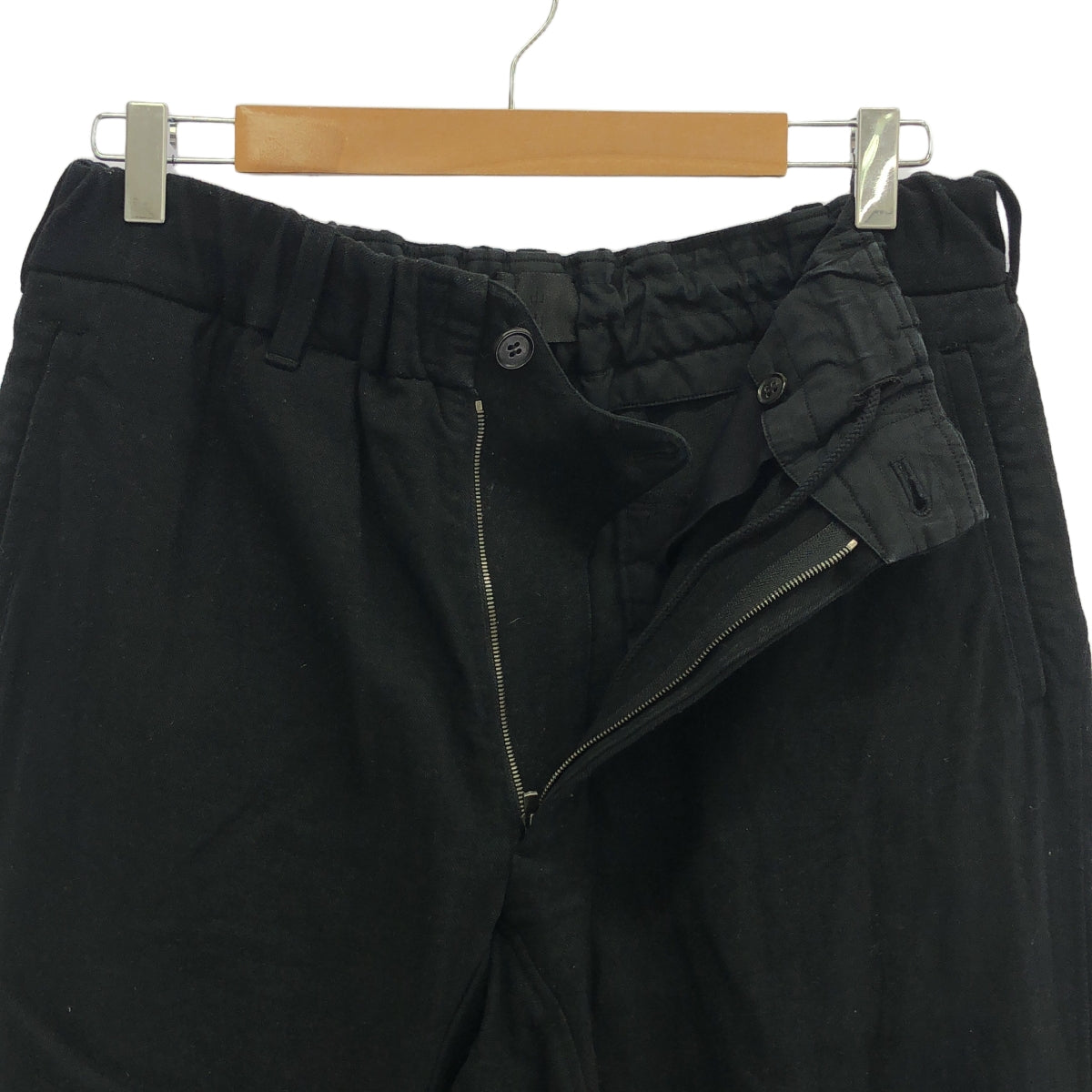 山內 |鹽縮拉絨亞麻褲 |尺寸 4 |黑色 |男士