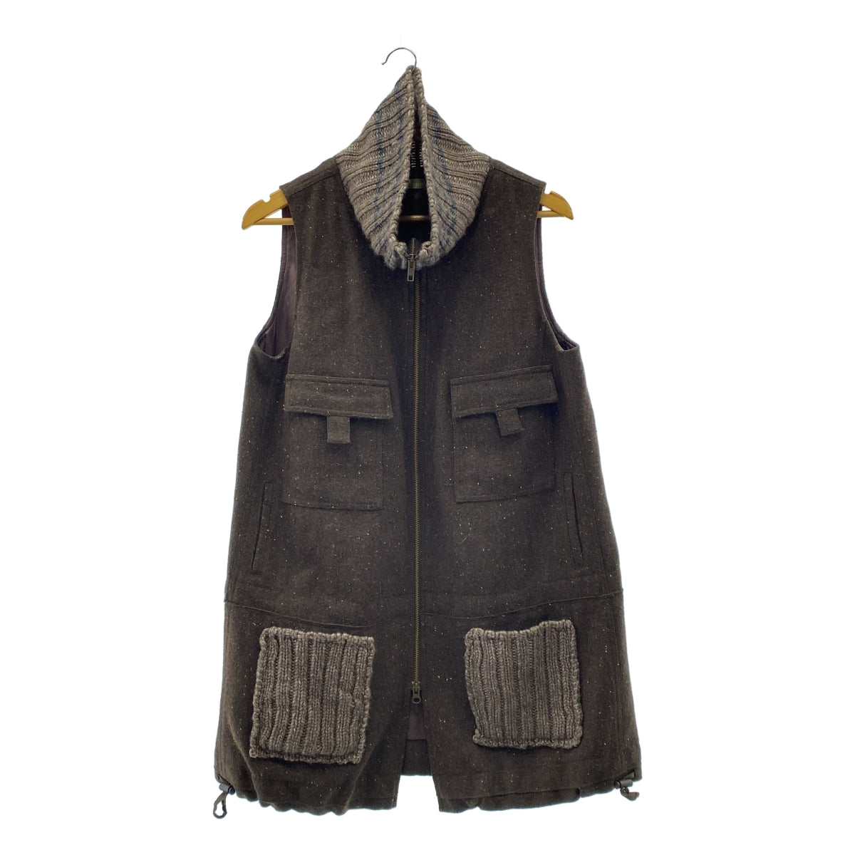 i+mu / イム | センソユニコ / ウール ニット切替 ロングジレ | 40 | レディース