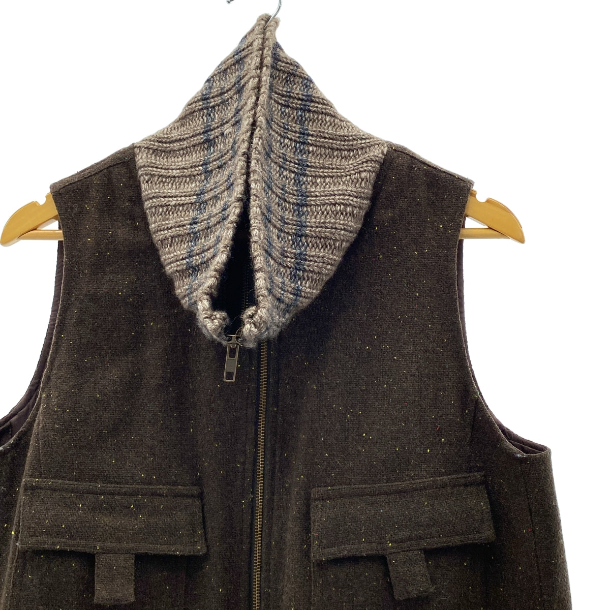 i+mu / イム | センソユニコ / ウール ニット切替 ロングジレ | 40 | レディース