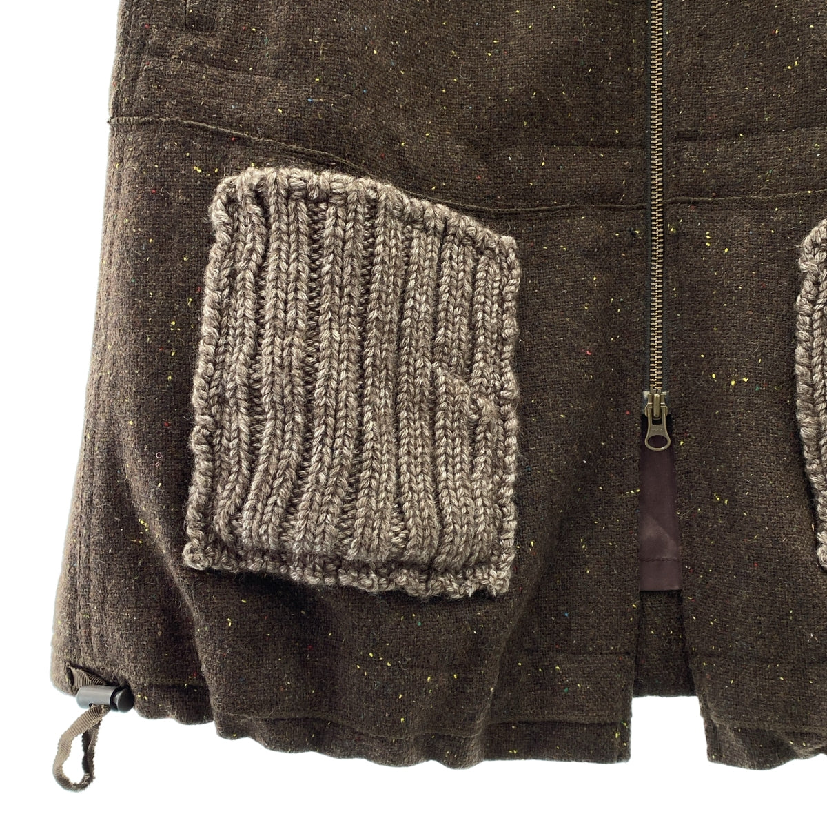 i+mu / イム | センソユニコ / ウール ニット切替 ロングジレ | 40 | レディース